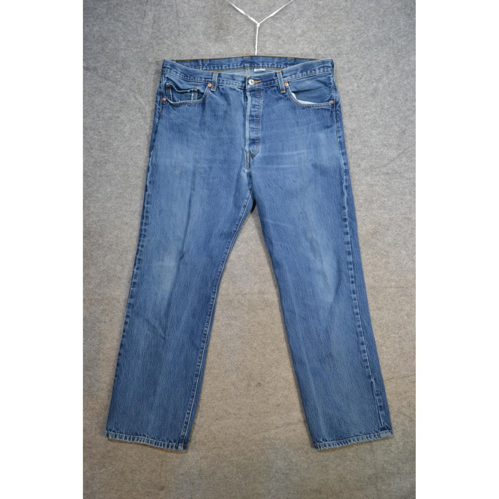 VTG Levi's 501 Jeans Mens 40x32 Blue Button Straight Denim Red Tab Medium Wash